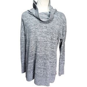 Talbots T Cowlneck Top Womens S Gray Athleisure Sporty Comfy Pullover Yoga Top